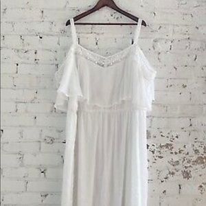 White boho maxi dress NWT